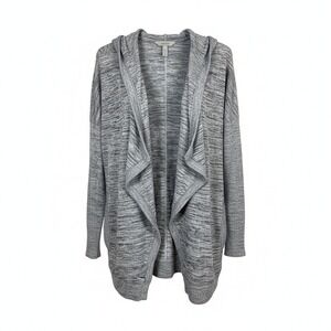 Athleta Blissful Open Front Hooded Cardigan Women S Heather Gray Cozy Athleisure